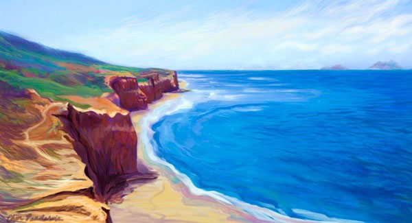 Cher's Scenic Seaside Painting